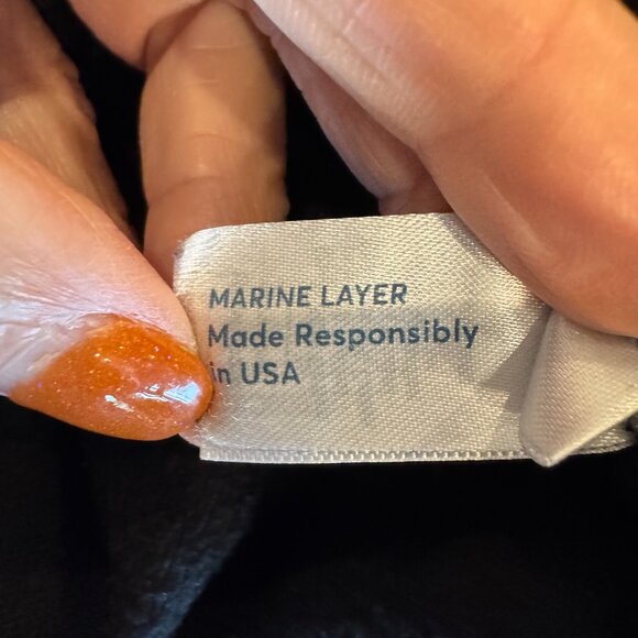 Marine Layer men's Afternoon Hoodie in Black full zip. size XL. **Logo - Picture 8 of 9